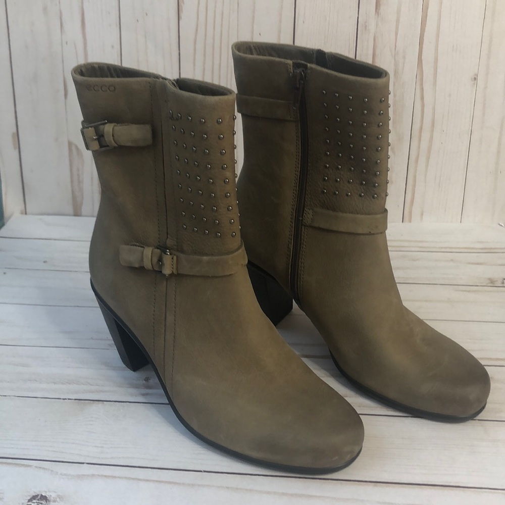 🌻🆕 ECCO Touch 75B Mid Cut ZIP Birch Ankle Bootie